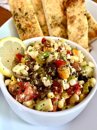 Fresh Veggie Bruschetta Tapenade with flatbread