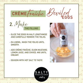 Creme Fraiche Deviled Eggs - Step 2: Make Filling - Salty Provisions