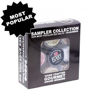 Do you love salt but don't know which flavors to try? Our SAMPLER COLLECTION is the perfect way to try our most popular blends in your own kitchen. 