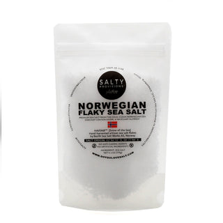 Salty Provisions - Norwegian Flaky Sea Salt - Double the magnesium, nearly triple the potassium over other brands. Hand harvested from the crisp, clean Norwegian Sea. 