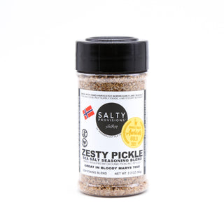 Discover the Unrivaled Tanginess of Our Award-Winning ZESTY PICKLE Sea Salt Blend made for you by Salty Provisions.